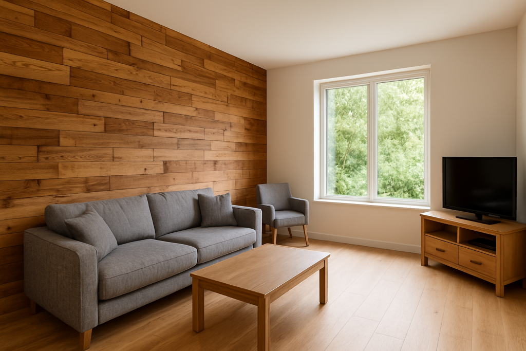 mur en bois césuré