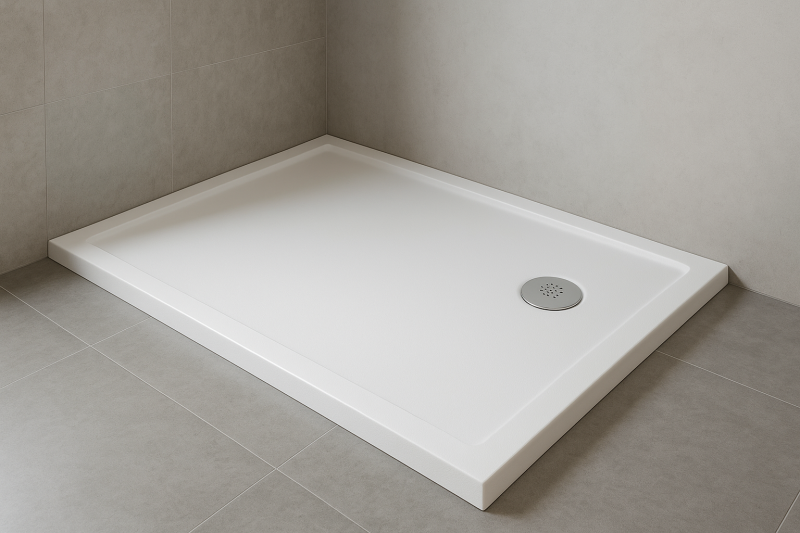 receveur de douche en résine blanche