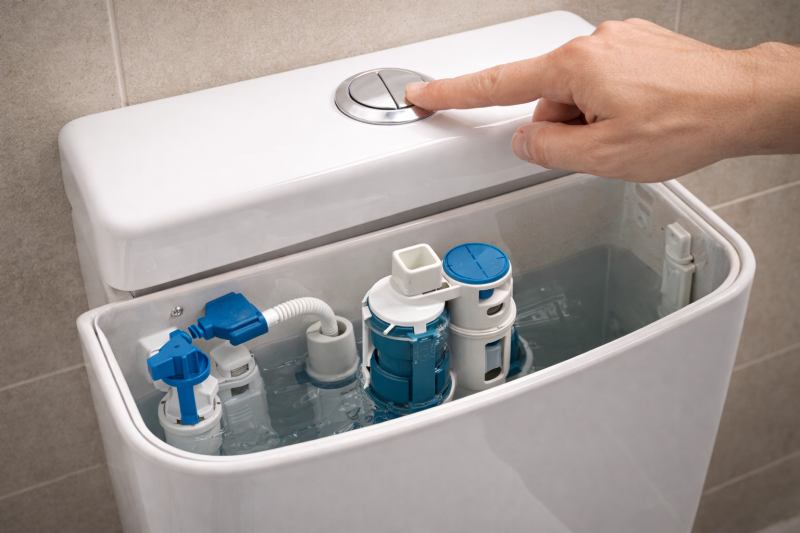 mécanisme de chasse d’eau à double commande