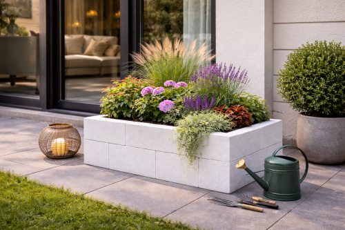 jardinière en béton cellulaire
