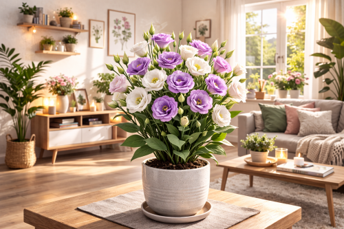 eustoma dans un salon