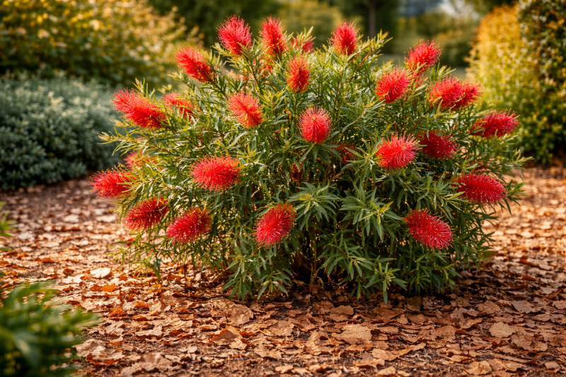 rince-bouteille aux feuilles sèches