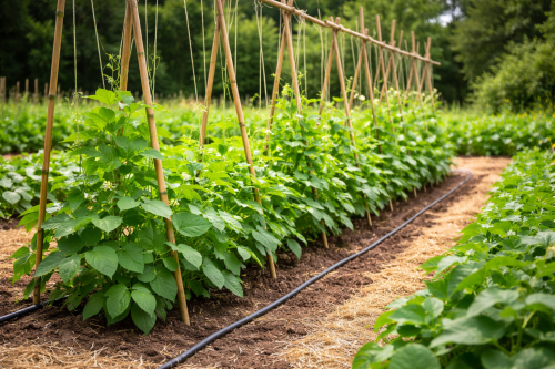 plantation de haricots verts