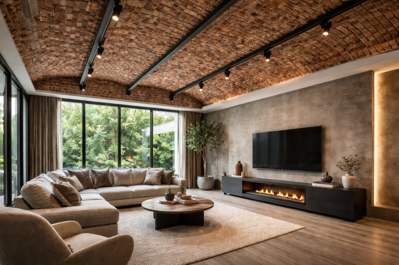 plafond en briques suspendues