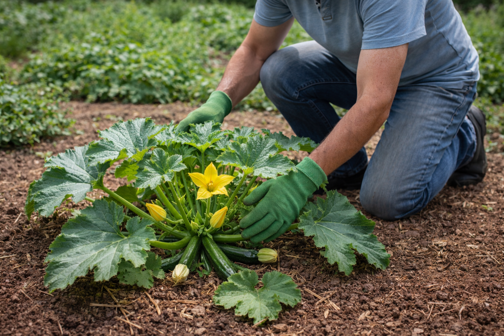 entretenir un plant de courgettes