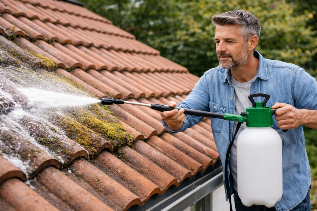 utilisation d'un anti-mousse sur la toiture