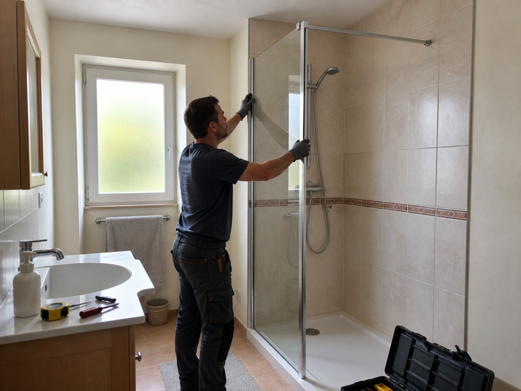 installation d'une nouvelle paroi de douche